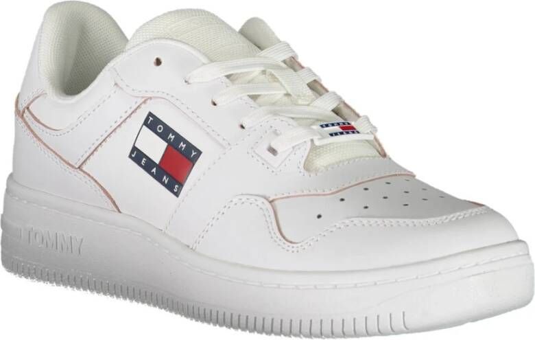 Tommy Hilfiger Sportieve Vetersneakers Wit Polyester White Heren