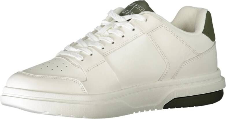 Tommy Hilfiger Sportieve Witte Sneakers Groene Details Print White Heren