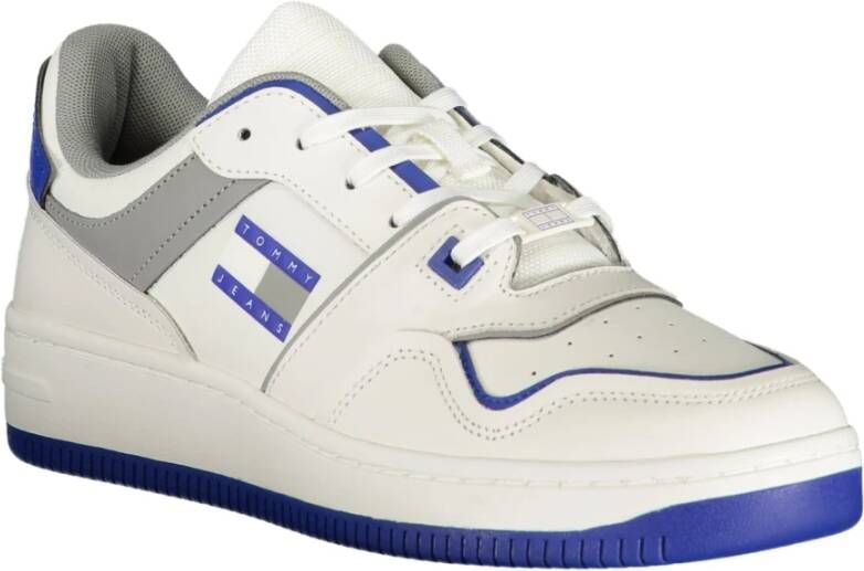 Tommy Hilfiger Sportieve witte sneakers met koningsblauwe details White Heren