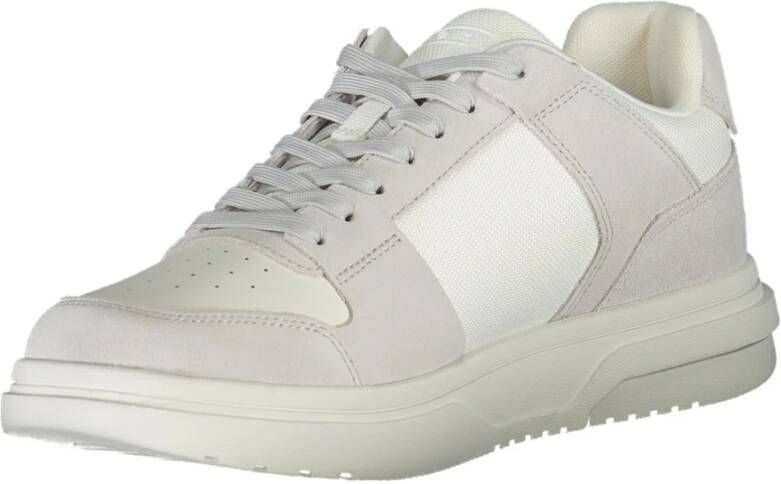 Tommy Hilfiger Sportieve witte vetersneakers met contrastdetails White Heren