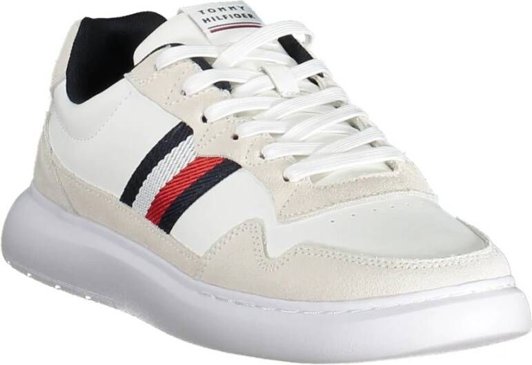 Tommy Hilfiger Sportieve witte vetersneakers met logo White Heren