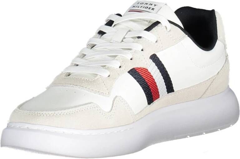 Tommy Hilfiger Sportieve witte vetersneakers met logo White Heren