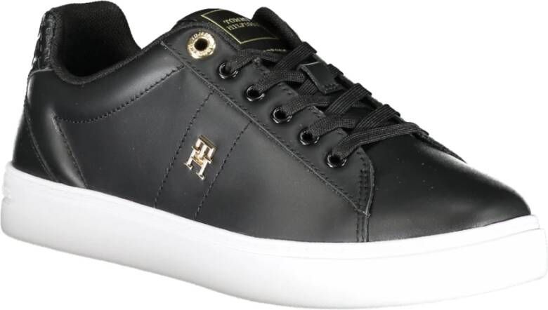 Tommy Hilfiger Sportieve Zwarte Veterschoenen met Contrastdetails Black Dames