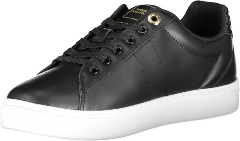 Tommy Hilfiger Sportieve Zwarte Veterschoenen met Contrastdetails Black Dames