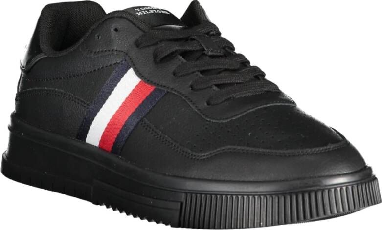 Tommy Hilfiger Sportieve Zwarte Veterschoenen met Contrastdetails Black Heren