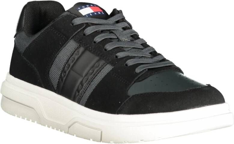 Tommy Hilfiger Sportieve Zwarte Veterschoenen met Contrastdetails Black Heren