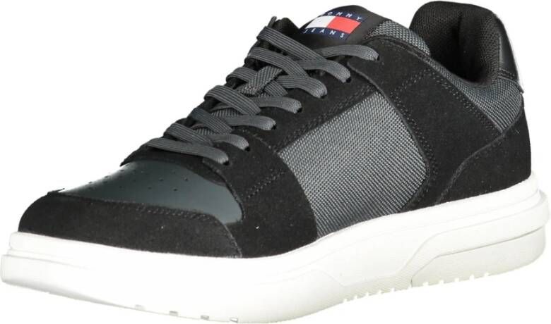 Tommy Hilfiger Sportieve Zwarte Veterschoenen met Contrastdetails Black Heren