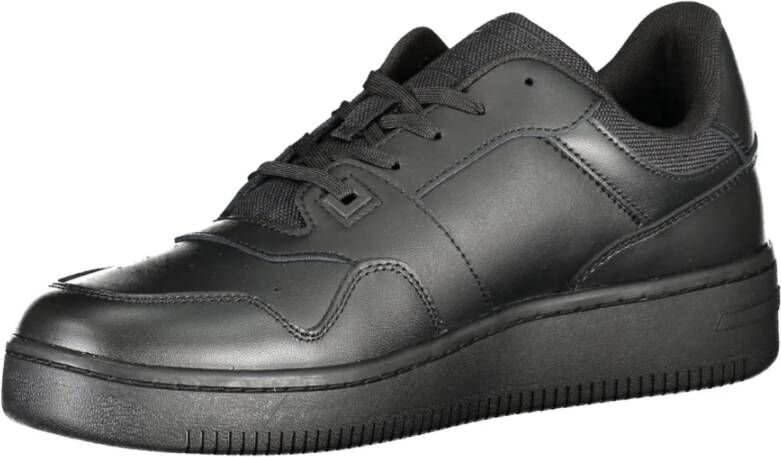 Tommy Hilfiger Sportieve Zwarte Veterschoenen met Contrastdetails en Logoprint Black Heren