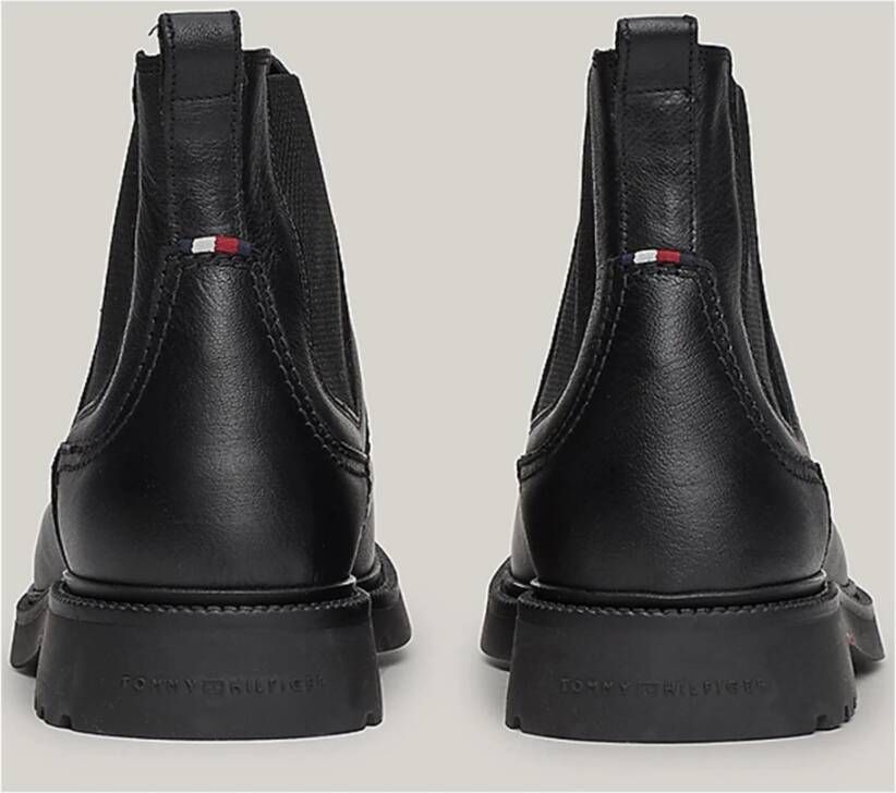 Tommy Hilfiger Stijlvolle Chelsea Boots voor Comfort Black Heren