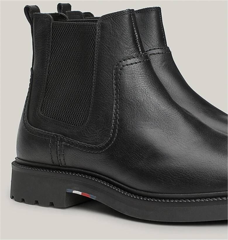 Tommy Hilfiger Stijlvolle Chelsea Boots voor Comfort Black Heren