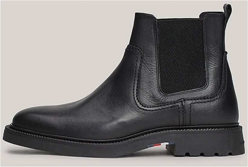 Tommy Hilfiger Stijlvolle Chelsea Boots voor Comfort Black Heren