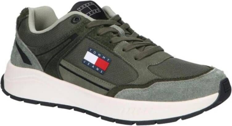 Tommy Hilfiger Stijlvolle Runner Sneakers voor dagelijks comfort Green Heren