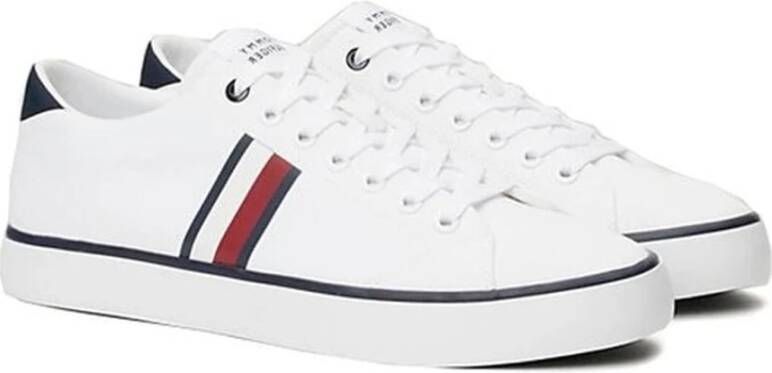 Tommy Hilfiger Strepen Mesh Vrijetijdssneakers Wit White Heren