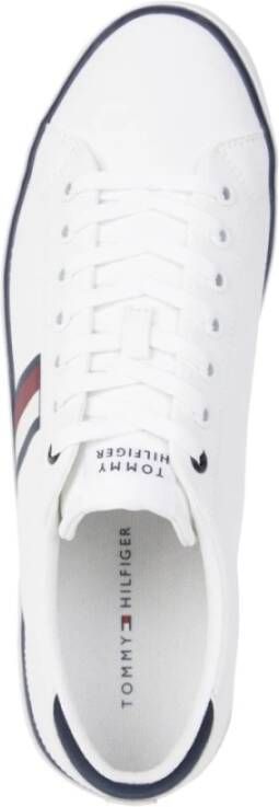 Tommy Hilfiger Strepen Mesh Vrijetijdssneakers Wit White Heren