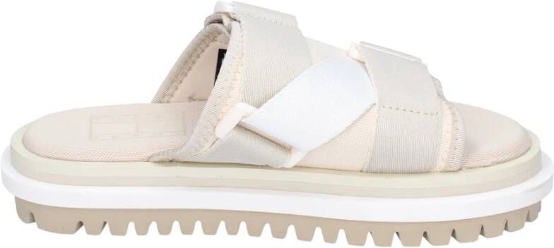 Tommy Hilfiger Textiel Flatform Sandalen voor Vrouwen Beige Dames