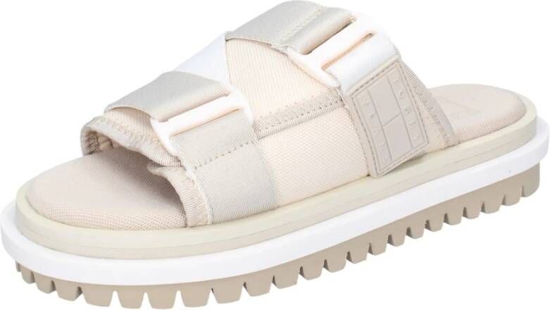 Tommy Hilfiger Textiel Flatform Sandalen voor Vrouwen Beige Dames