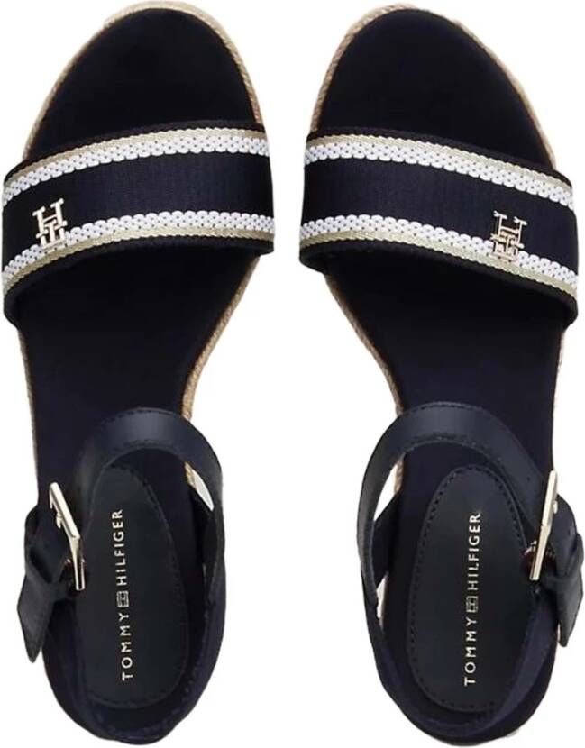 Tommy Hilfiger Webbing Wedge Platform Sandalen Blue Dames