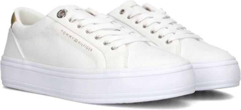 Tommy Hilfiger Witte Canvas Lage Sneakers White Dames