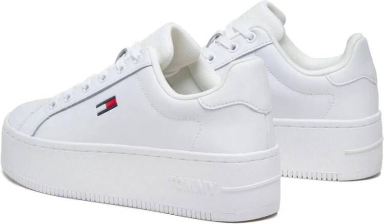 Tommy Hilfiger Witte Essential Platform Sneakers voor Dames Wit Dames