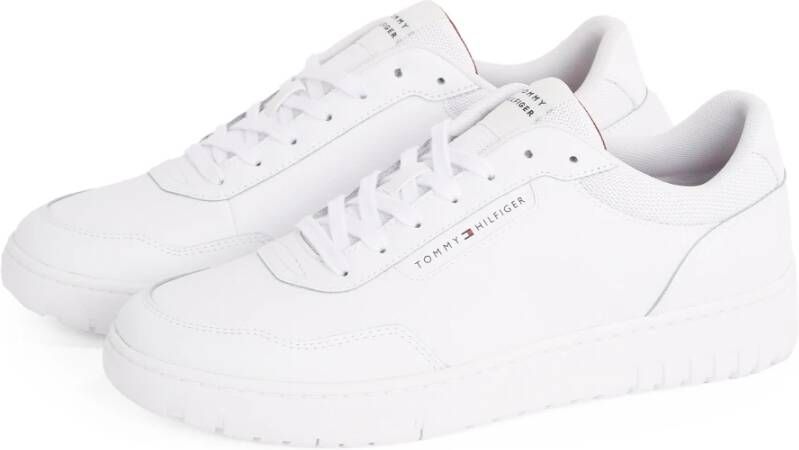 Tommy Hilfiger Witte geperforeerd leren lage sneakers White Heren