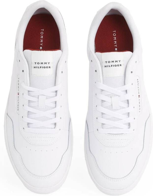 Tommy Hilfiger Witte geperforeerd leren lage sneakers White Heren