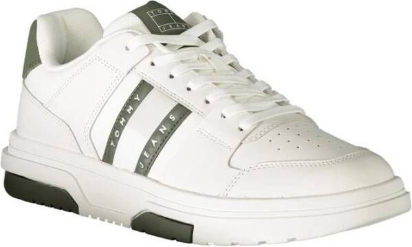 Tommy Hilfiger Witte Heren Sneakers met Groene Details White Heren