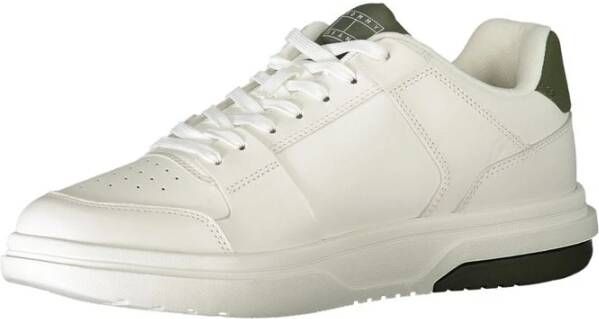 Tommy Hilfiger Witte Heren Sneakers met Groene Details White Heren