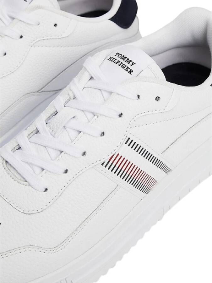 Tommy Hilfiger Witte lage leren sneakers White Heren