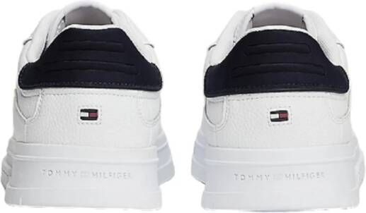 Tommy Hilfiger Witte lage leren sneakers White Heren