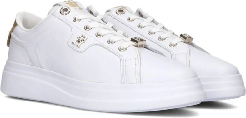 Tommy Hilfiger Witte Lage Sneakers Pointy Court Hardware White Dames