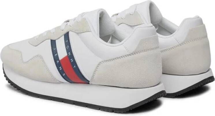 Tommy Hilfiger Witte Leren Sneakers met Print Multicolor Heren