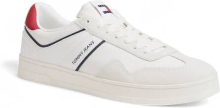 Tommy Hilfiger Witte Leren Sneakers met Veters White Heren