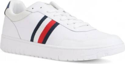 Tommy Hilfiger Witte Leren Sneakers Rubberen Zool White Heren