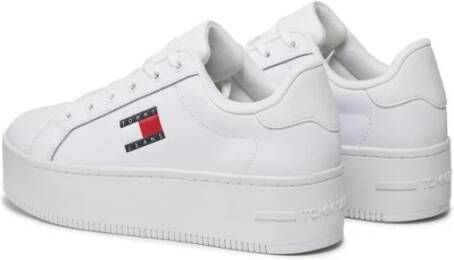 Tommy Hilfiger Witte Leren Sneakers White Dames