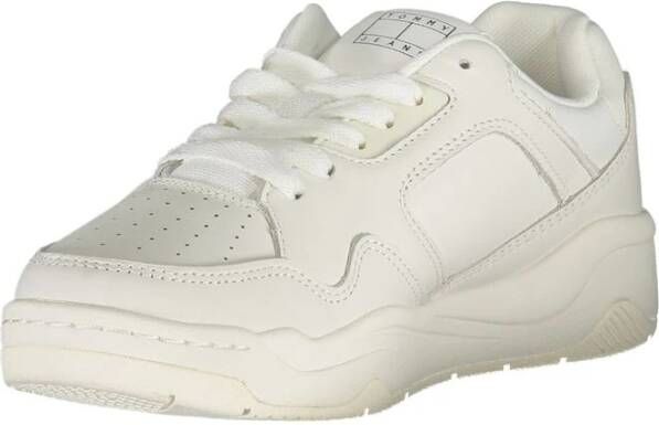 Tommy Hilfiger Witte polyester sneakers met contrastdetails White Dames