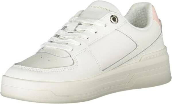 Tommy Hilfiger Witte Vetersneakers met Contrastdetail White Dames