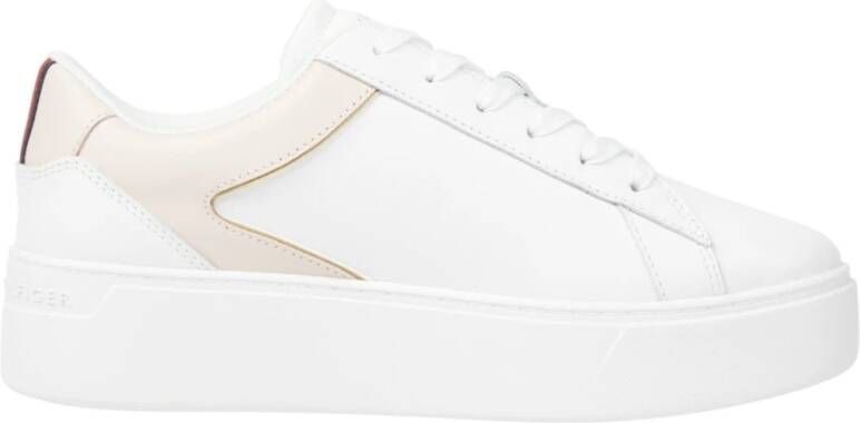 Tommy Hilfiger Witte Whimsy Roze Court Sneakers White Dames