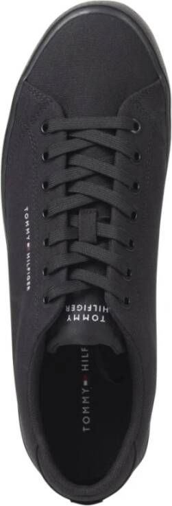 Tommy Hilfiger Zwarte Canvas Lage Top Sneakers Black Heren