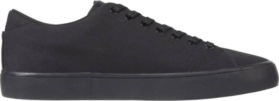 Tommy Hilfiger Zwarte Canvas Lage Top Sneakers Black Heren