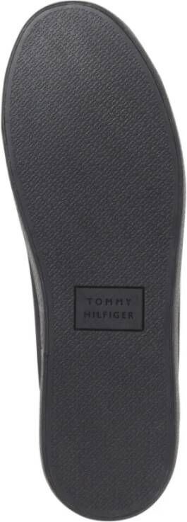 Tommy Hilfiger Zwarte Canvas Lage Top Sneakers Black Heren