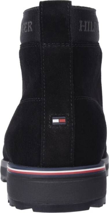 Tommy Hilfiger Zwarte Corporate Outdoor Enkellaarzen Black Heren