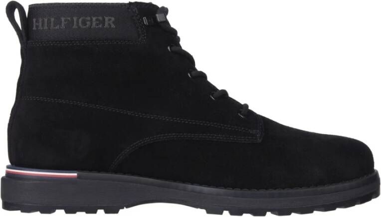 Tommy Hilfiger Zwarte Corporate Outdoor Enkellaarzen Black Heren