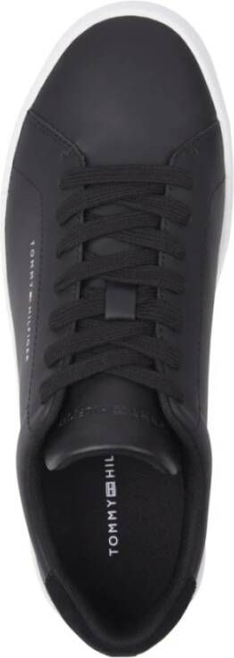 Tommy Hilfiger Zwarte Court Vrijetijd Sneakers Black Heren