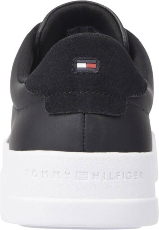 Tommy Hilfiger Zwarte Court Vrijetijd Sneakers Black Heren