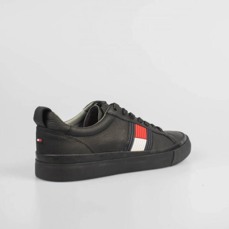 Tommy Hilfiger Zwarte Flag Sneakers voor Heren Black Heren