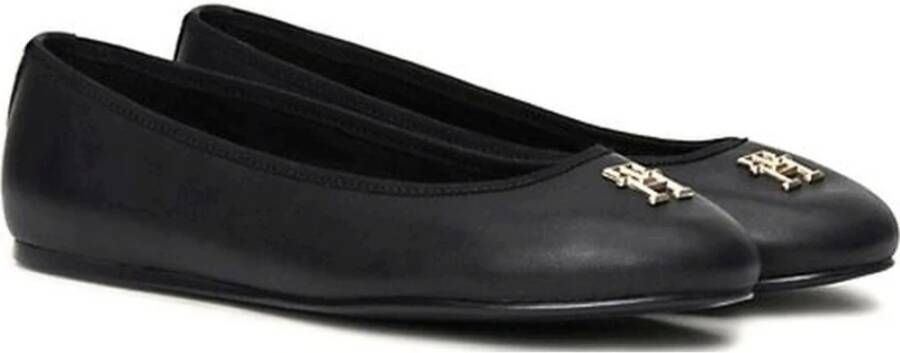 Tommy Hilfiger Zwarte Gesloten Ballerina Schoenen Black Dames