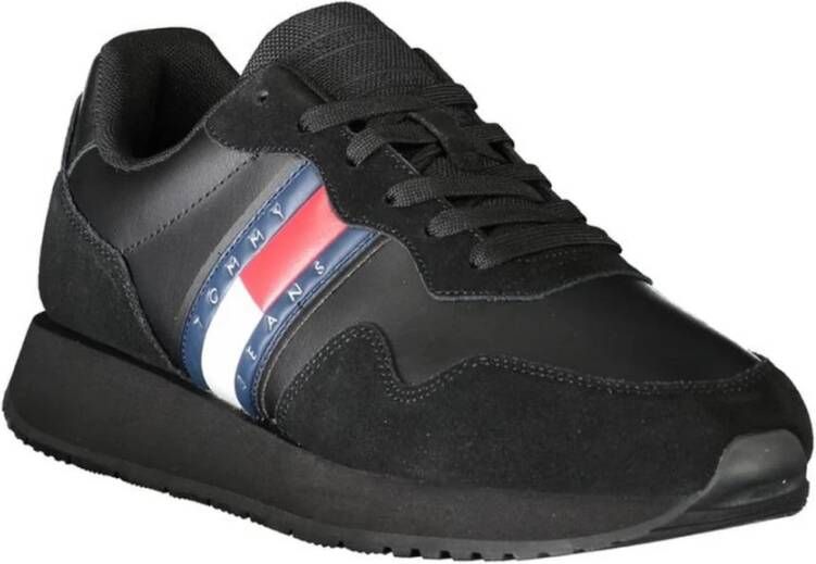 Tommy Hilfiger Zwarte Polyester Low-Top Sneaker Heren Black Heren