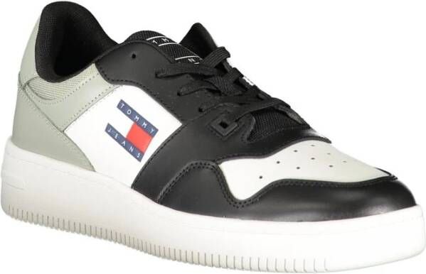 Tommy Hilfiger Zwarte Polyester Sneaker met Contrastdetails Multicolor Heren