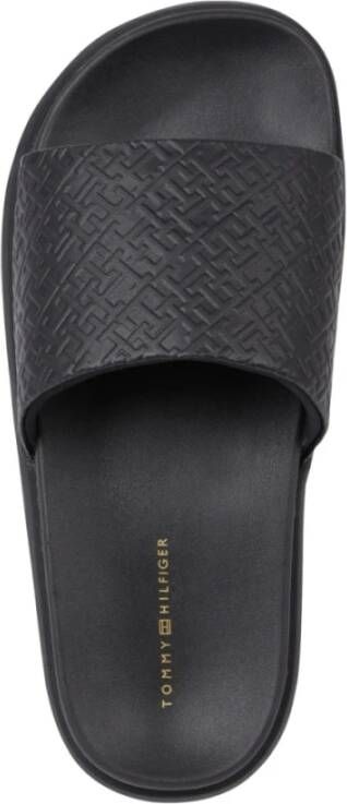 Tommy Hilfiger Zwarte Pool Slide Flip Flops Black Dames