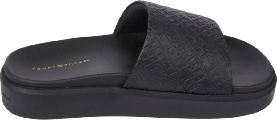 Tommy Hilfiger Zwarte Pool Slide Flip Flops Black Dames